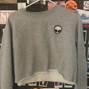 Brandy Melville alien cropped sweatshirt